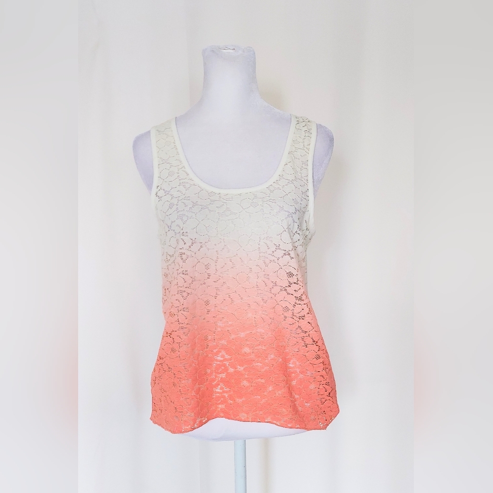 dELiA*s Size Small Sleeveless Ombre Tank Top Beige Orange
